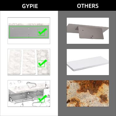 Тримач для туалетного паперу Gypie з мармуру з полицею, настінний гвинт з нержавіючої сталі 304, тримач для рулонів паперу для ванної кімнати, матовий (матовий нікель)