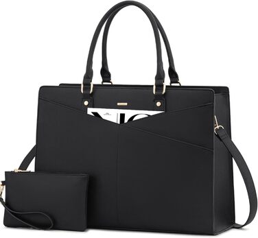 Сумка для ноутбука 17 дюймів LOVEVOOK: жіноча сумка-шоппер, робоча/шкільна сумка, велика сумочка на плече, чорна