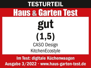 Кухонні ваги CASO Design Ecostyle: без батарейок, до 5 кг, крок 1 г, Testsieger