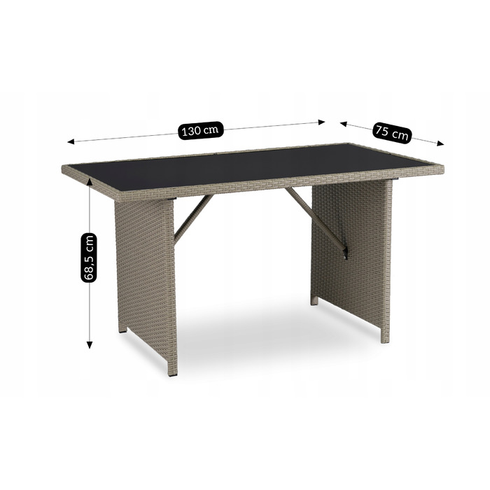 Комплект садових меблів із техноротанга MEBEL ELITE, бежевий, 6 предметів