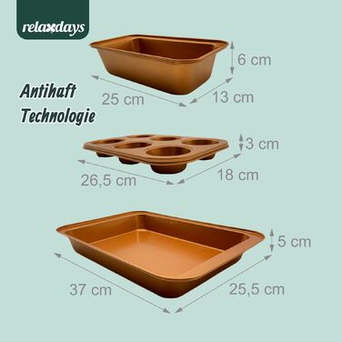 Набір Relaxdays Backform, 3 шт., мідь