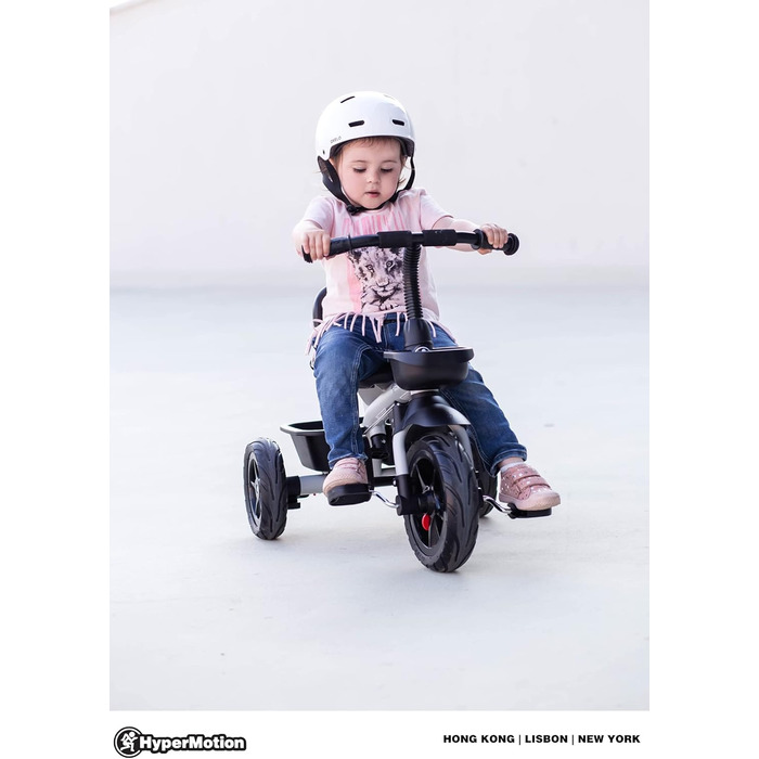 Триколісний велосипед дитячий TOBI Vector з ручкою для батьків, ремені безпеки, сірий