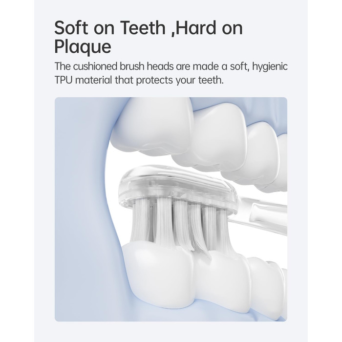 Електрична звукова зубна щітка Laifen Wave з 3 насадками, IPX7, магнітна зарядка, для дорослих