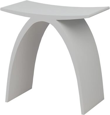 Стілець для ванної кімнати Bernstein Badhocker PB4001 з мінерального каменю, білий матовий, 43 x 43 x 23,5 см, водонепроникний, антиковзкий, без запаху, універсальний для сидіння та зберігання