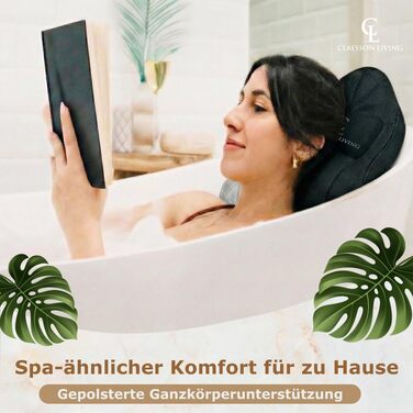 Подушка для ванни повний корпус (126x41 см) з підголівком (13 см) - біла (темно-сіра) - підтримка шиї, спини та ніг + сумка для прання та подорожі