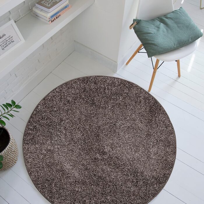 Килим Studio Maine Rug Round Crme 130см, короткий ворс, Вітальня/Спальня, Коричневий