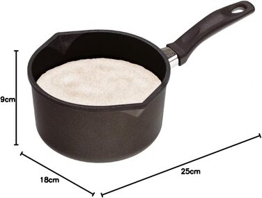 Каструля Gastroguss Milchtopf з нержавіючої сталі, Ø 18 см, 10 см висота, з міцною ручкою, Lotan® Antihaft, алюмінієвий лит, не для індукції, AMZN-918