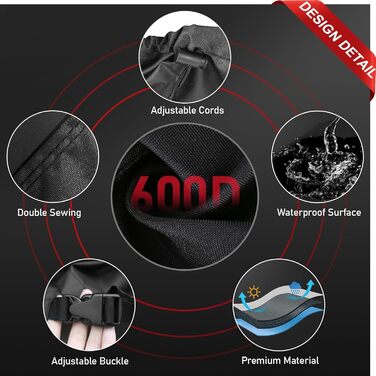 Чохол для садово-патіо меблів Zettum, Ø281 x 73 см, 600D Oxford, водонепроникний, захисна накривка для садового столу та комплектів меблів