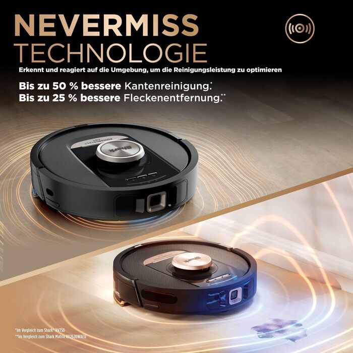 Робот-пилосос та миючий робот Shark PowerDetect RV2800ZEEU: 2-в-1, самостійне очищення, LiDAR-навігація, керування через додаток, чорний