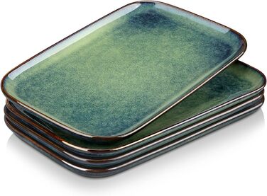 Сервірувальні тарілки vancasso, набір тарілок STERN на 4 персони, керамічний посуд, можна мити в посудомийній машині та в мікрохвильовій печі, зелений