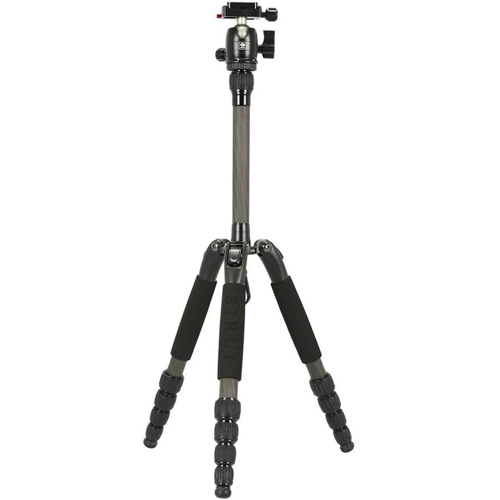 SIRUI T-025SK+B-00K туристичний ультралегкий штатив-тринога з вуглецевого волокна з кульовою головкою, висота 128 см, вага 0,98 кг, вантажопідйомність 5 кг