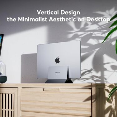 Підставка для ноутбука вертикальна, алюміній, регульована, для Mac, MacBook Air, Pro, iPad, Tablet, Mini - сіра