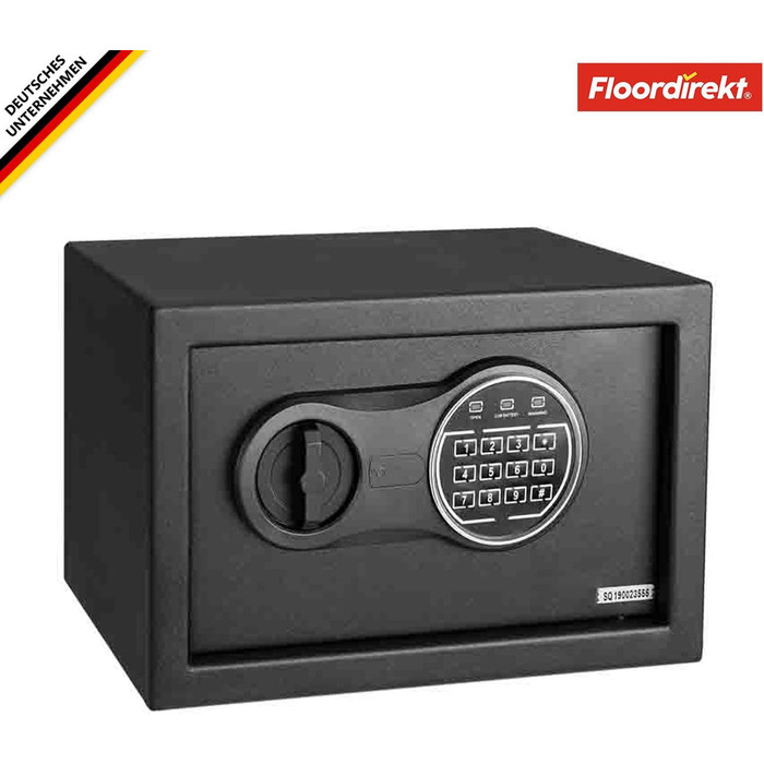 Мобільний сейф Floordirekt Tresor Grasberg: захист для дому, 20x31x20 см, антрацит, електронний та комбінаційний замок, настінний сейф з болтами та ключем