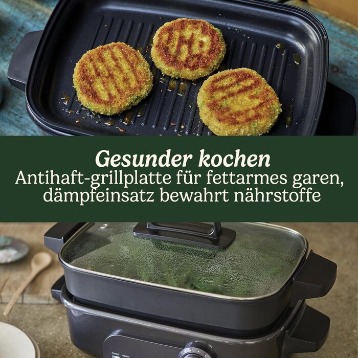 Мультиварка Cuisinart Cook In 5 in 1: гриль, тушкування, приготування на пару, варіння та приготування в мультиварці | Нержавіюча сталь, антипригарне покриття, сталеві пластини та сковороди