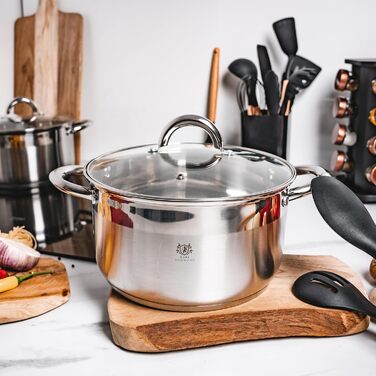 Нержавіюча каструля Karl Hausmann 6L з кришкою (26 см) - для всіх плит, включаючи індукційні