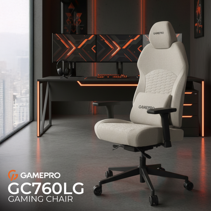 Крісло ігрове GamePro GC760LG Fabric Light Gray