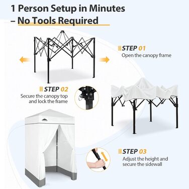 Розкладана переодягальня EAGLE PEAK Flex Ultra Compact - 1.2x1.2 м, біла. Ідеально для басейну, фотосесій та кемпінгу