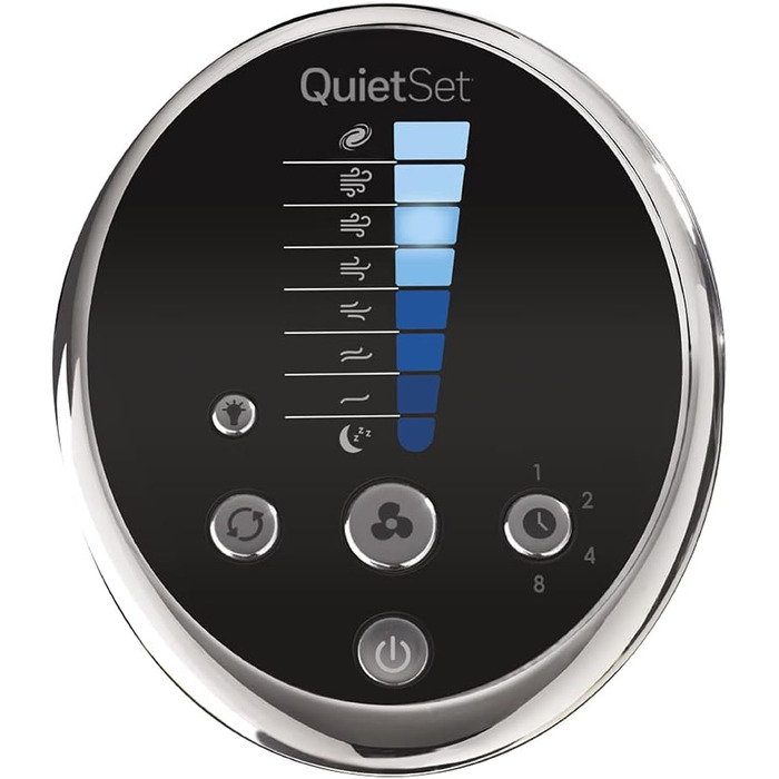 Баштовий вентилятор Honeywell QuietSet Oscillating для всієї кімнати (5 налаштувань швидкості, коливання 80, функція таймера, автоматичне вимкнення освітлення, дистанційне керування) (HYF290, одинарний)