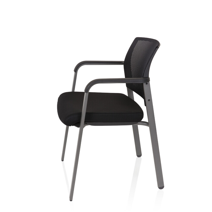 Крісло для відвідувачів / Конференційне крісло MEET сірий сітка / тканина чорний hjh OFFICE