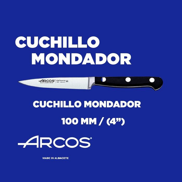 Набір кухонних ножів Arcos Clasica (6 предметів) з блоком - 4 ножі + кухонні ножиці + точилка - нержавіюча сталь NITRUM, ручки POM, дерев'яний блок