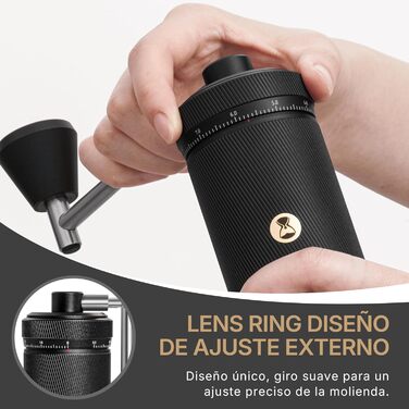 Ручна кавомолка TIMEMORE Chestnut з нержавіючої сталі, шліф Kegelschliff S2C, для еспресо та френч-пресу, чорна