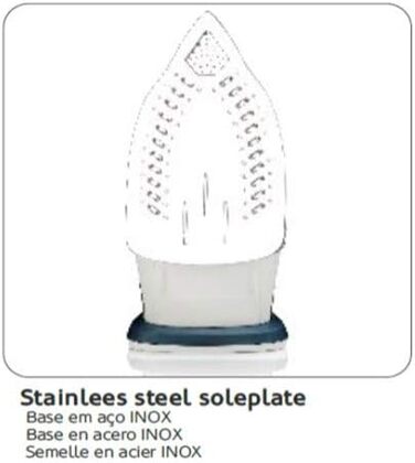 Праска HAEGER Ultra STEAM 2800W з керамічним нагрівачем, антикапілярною системою, захистом від накипу та самоочищенням. Нержавіюча сталь.