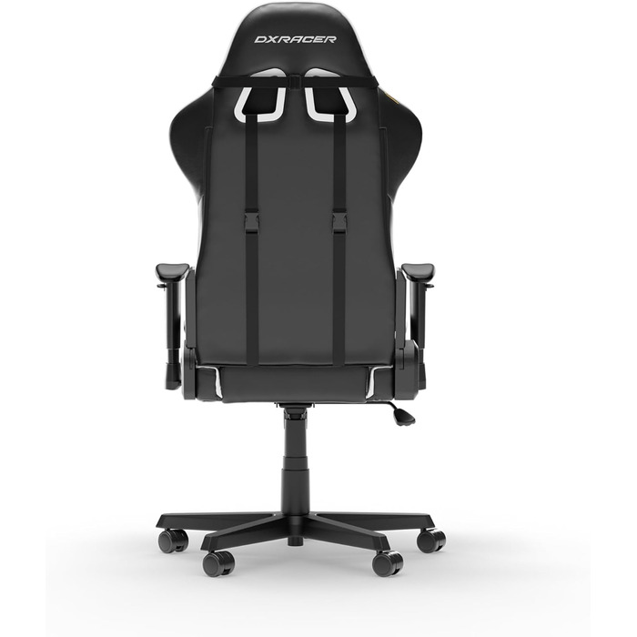 Крісло геймерське DXRacer Formula L з PVC шкірою, чорно-біле, ергономічне, для ПК (FD23)