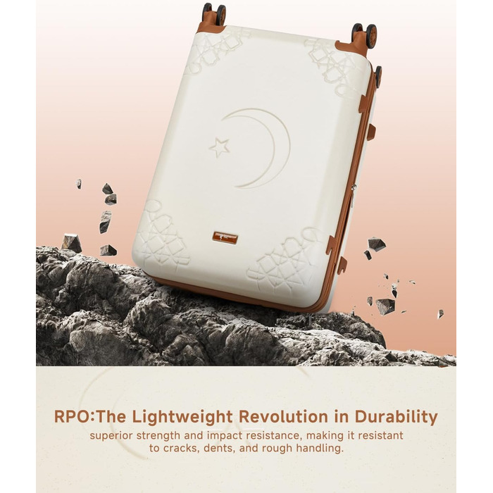 Набір валіз Sea Choice 3 шт. з жорстким корпусом, розширюваний, легкий, з TSA замком, бежевий