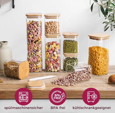 Скляні банки для зберігання, кутові [400 & 920 мл, 1450 мл] Extra Robust, з кришкою, для продуктів харчування