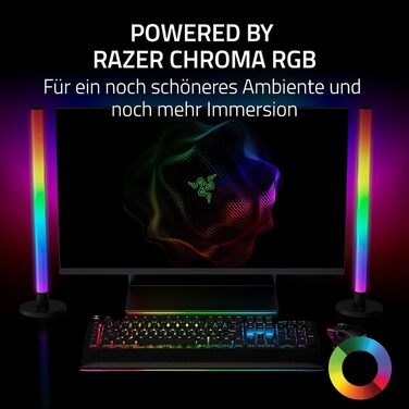 Razer Aether Light Bars - RGB лампа для монітора з підсвічуванням, сенсорним керуванням та регулюванням кольору та яскравості, чорний