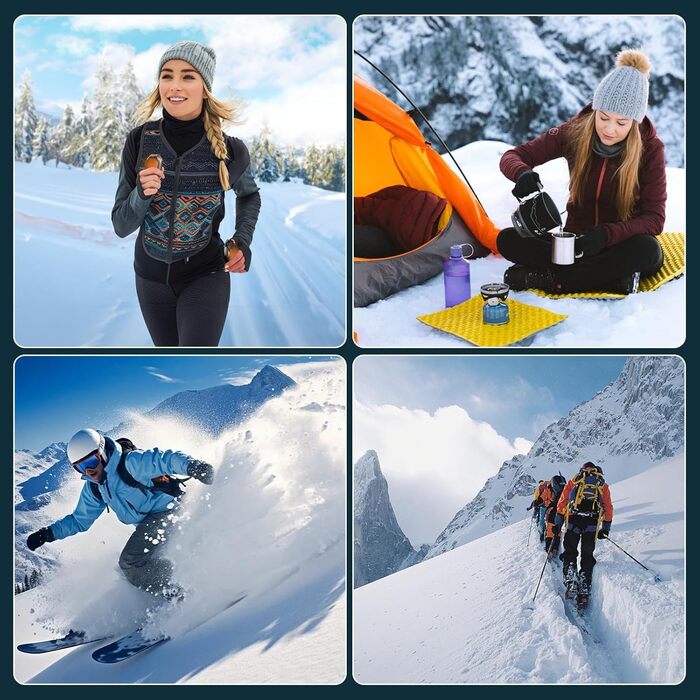 Електричний нагрівач для рук, 2 шт. Перезаряджуваний магнітний кишеньковий нагрівач, ультралегкий та тонкий з великою ємністю 6000 mAh, 3 режими нагріву для чоловіків та жінок, для активного відпочинку, гольфу, кемпінгу, чорний 1