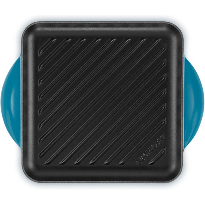 Гриль чавунний емальований Le Creuset, квадратний, 26 см, колір Морська сіль (темно-зелений)