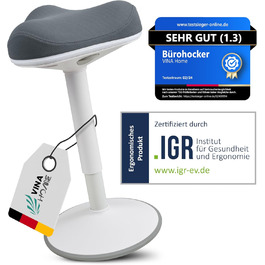 Офісний стілець ZIP SH-01 Graphitblau: ергономічний, регульована висота (58-83 см), знімний чохол, сертифікат IGR