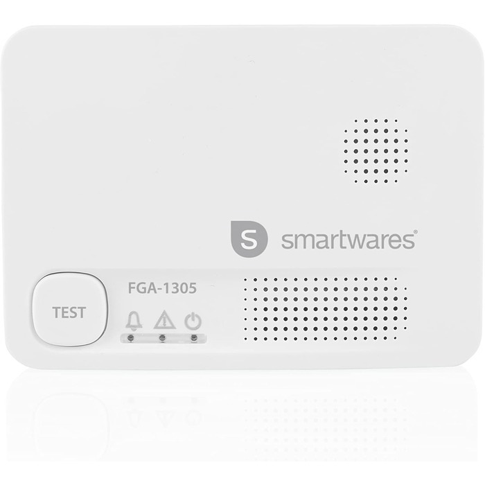 Виявлювач чадного газу Smartwares FGA-13051 з датчиком на 10 років, кнопка тестування, LED-індикатори
