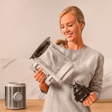 Стаціонарний блендер Cecotec Grand Katana 2700MAX Total Destroy Screen - 2700W, цифровий дисплей, 1.8л скляний глечик (білий)