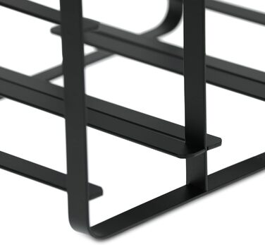 Стійка для вина Relaxdays металева на 9 пляшок, чорна, 30.5x27.5x20 см - підлоговий тримач для кухні та вітальні