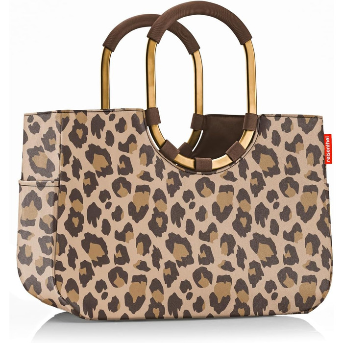 Сумка-шопер Reisenthel Loopshopper L Frame Leo Macchiato з практичними кишенями з перероблених PET-пляшок – стильний та водовідштовхуючий дизайн, колір золото