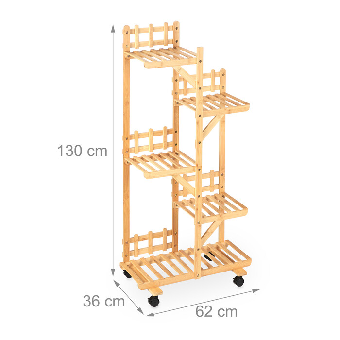 Полиця для бамбукових рослин Relaxdays 5 полиць