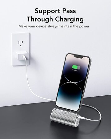 Швидкий зарядний пристрій, сумісний з Samsung, Huawei, USB C, 20W PD Mini PowerBank 5000mAh