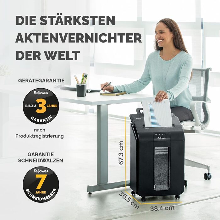 Fellowes Autofeed Aktenvernichter AutoMax 90M: Шредер для паперу з автоподачею, MiniCut (P4), 90 аркушів за 5 хвилин, 17 літрів