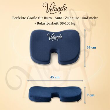 Підкова для сидіння Ergonomisches IGR-сертифікована подушка з гелевою піною Memory Foam – зручна, знімає тиск, розслаблює м'язи та захищає спину – ідеально для офісу, авто та дому (Блакитна)