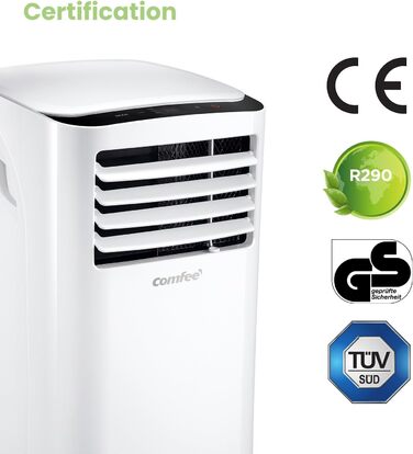 Мобільний кондиціонер Comfee MPPH-09CRN7, 9000 BTU 2,6 кВт, охолодження, вентиляція та осушення, площа приміщення до 88 м (33), мобільний кондиціонер зі шлангом для відпрацьованого повітря 09K-33m-A