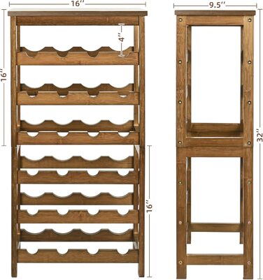 Стелаж для вина VASMIA з бамбука, 3-ярусний, на 12 пляшок, білий (горіх)