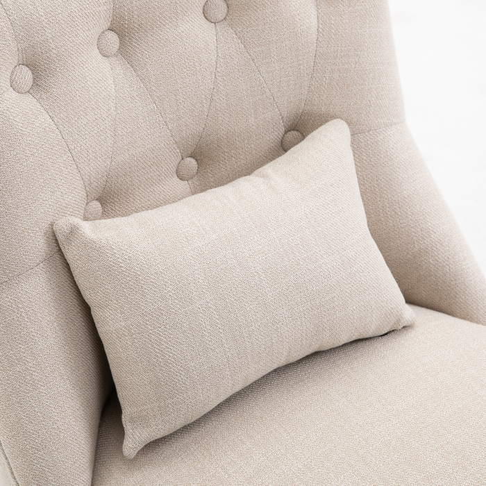 Зручне крісло HOMCOM з м'яким сидінням та подушкою для спини, ідеальне для читання та відпочинку. Обтягнуте тканиною з текстурою, що імітує льон. Розміри: 52,5 x 69 x 77 см. Колір: кремовий.