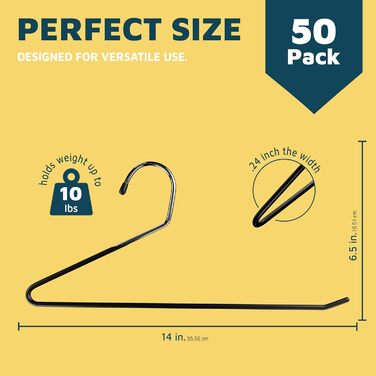 Набір для вішання штанів Lifemaster з металу, чорний, 50 шт.