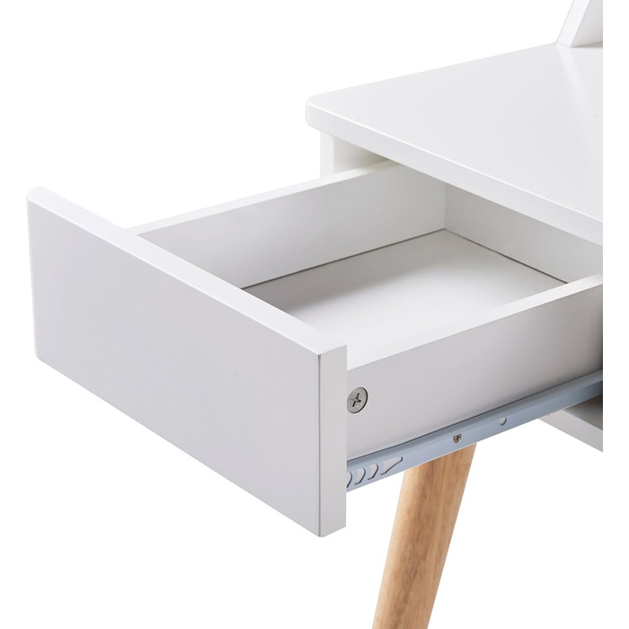 Дитячий письмовий стіл Teamson Home Creativo з MDF, з полицями та шухлядами, білий/натуральний, VNF-00045
