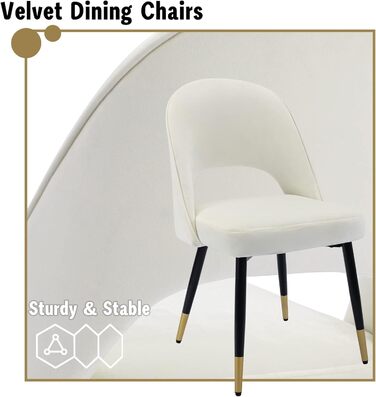 Набір з 2-х м'яких крісел з велюру для вітальні/кухні. Сучасний дизайн, без підлокітників, металеві ніжки (Бежевий)