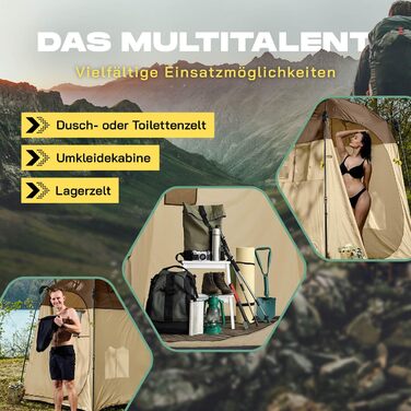 Преміум душова кабіна LUMALAND | Намет для туалету для внутрішнього та зовнішнього використання | Мобільний переодягальний та складний намет | Намет для фотографії тварин | Ідеально для кемпінгу, фестивалів та риболовлі | Водостійкий та вітростійкий, кори