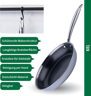 Сковорода Chefkoch від Fackelmann – діаметр 28 см, преміум-якість, антипригарне покриття, нержавіюча сталь, для всіх типів плит (включно з індукцією)