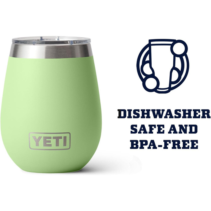 Термокружка YETI Rambler з нержавіючої сталі, вакуумна ізоляція, кришка MagSlider, 296 мл, Key Lime